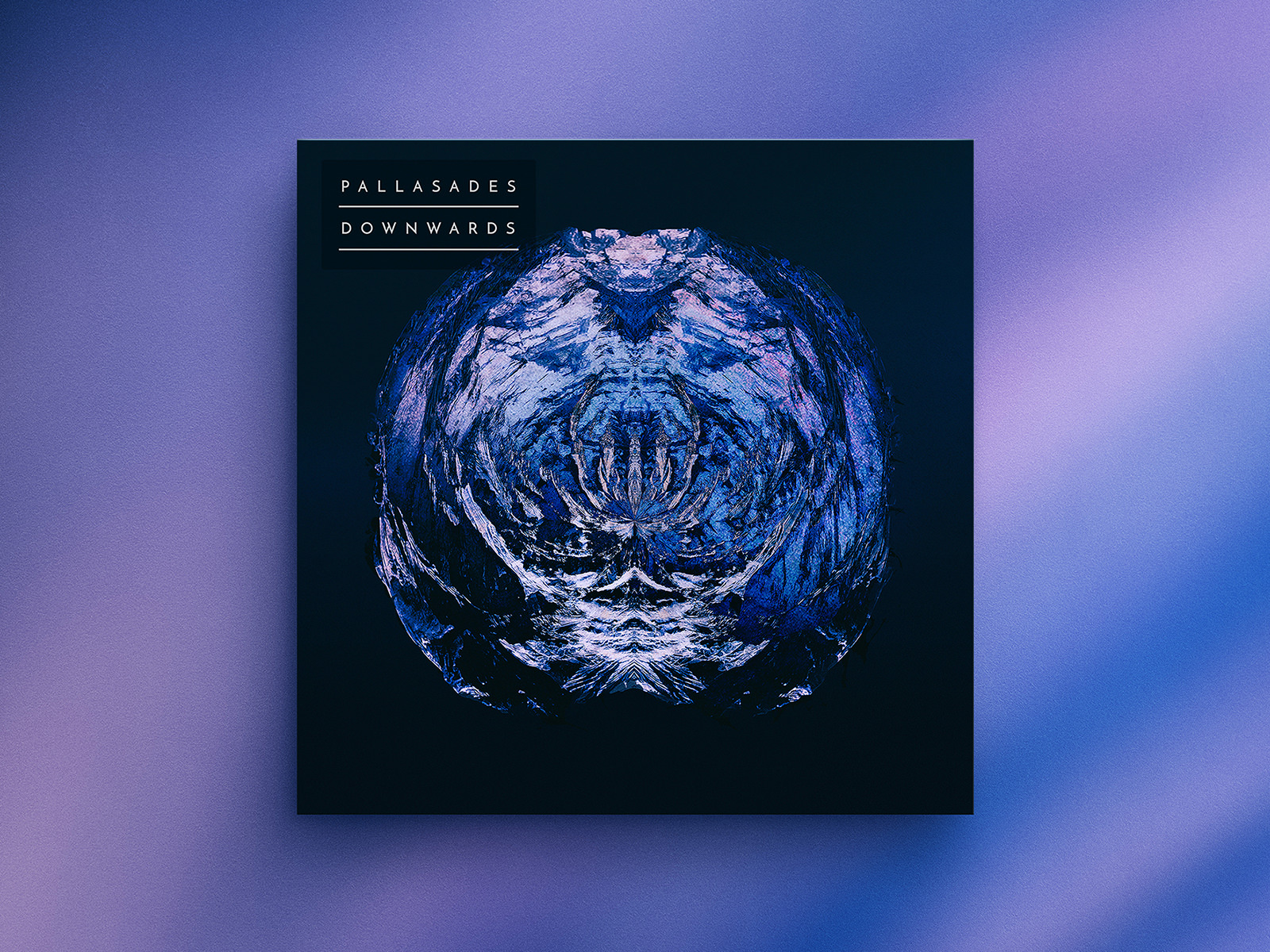 Single cover art for “Downwards” by Pallasades. Designed by Herm the Younger.
